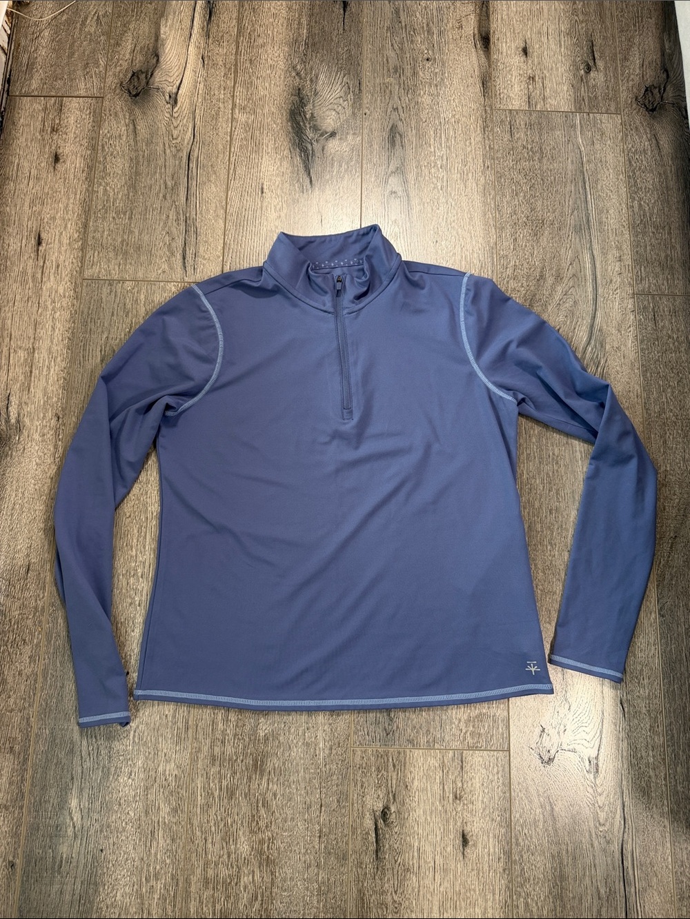 Soybu Slate Blue Long-Sleeve Half-Zip Mock Neck Top